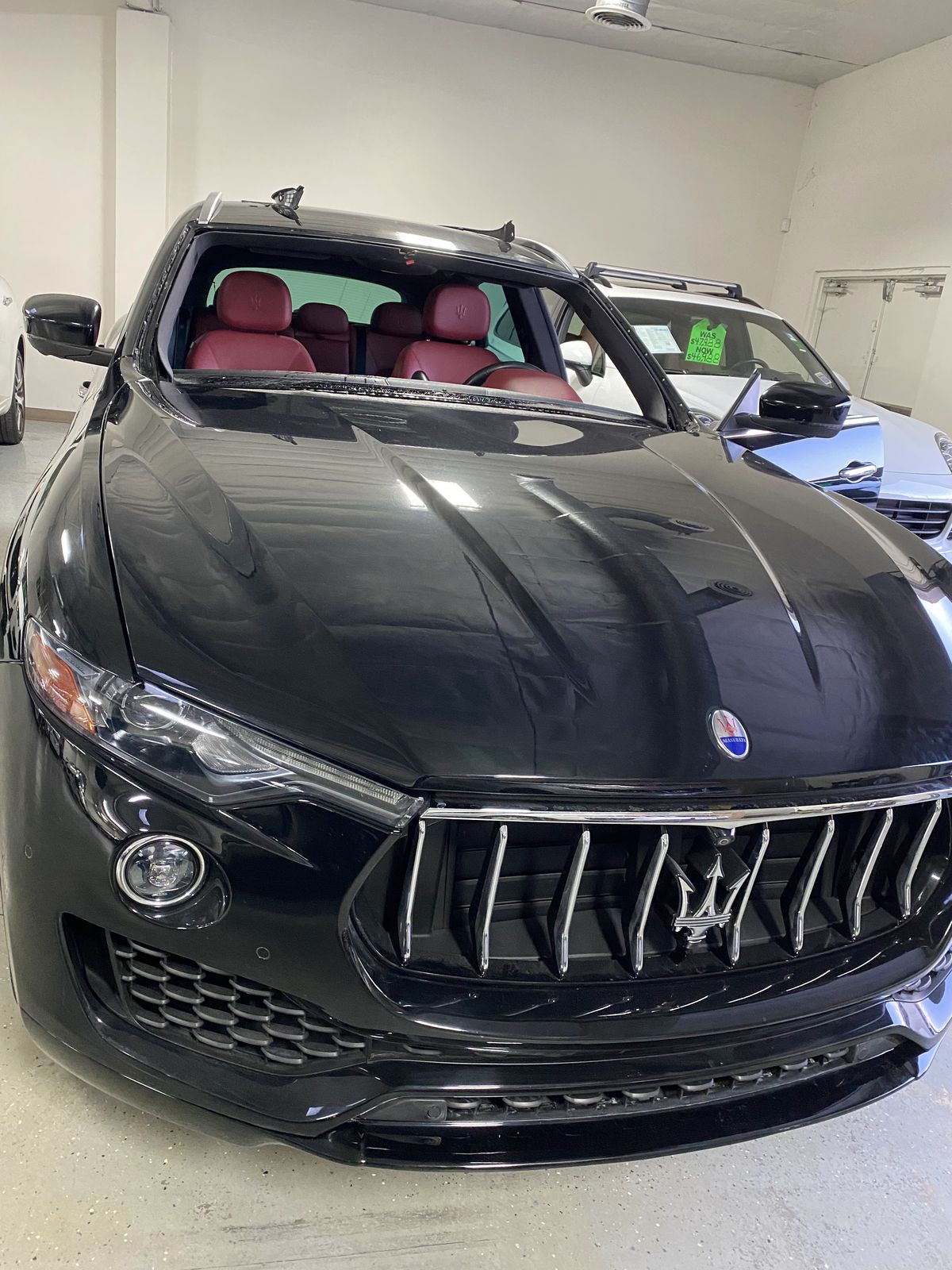 Black Maserati Levante inside the shop
